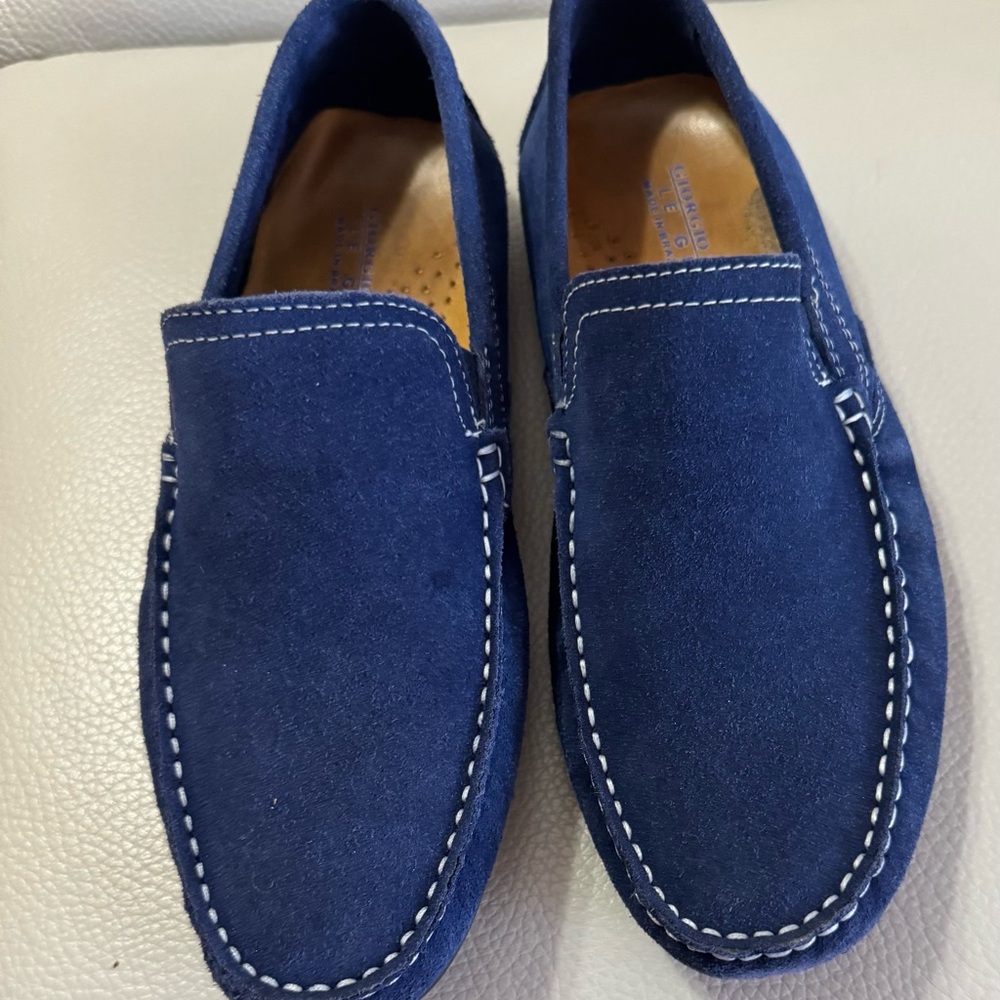 Ferragamo Parigi Gancini Dark Blue Shoe Casual Mens Horse Bit Driving Loafer 9.5